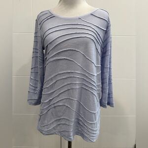 Simply Vera Vera Wang Blue 3/4 Sleeve Ruffled Tunic size small